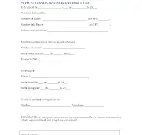 Carta de Autorización para Viajar de Menores | Formato Word y PDF | Consultas El Universal