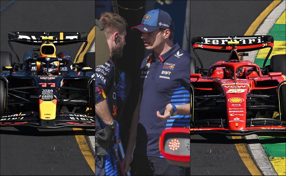 Checo Pérez, Max Verstappen y Carlos Sainz en el GP de Australia 2024 - Fotos: EFE | AP | EFE