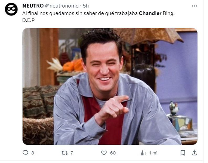 Chandler Bing meme. Foto: X