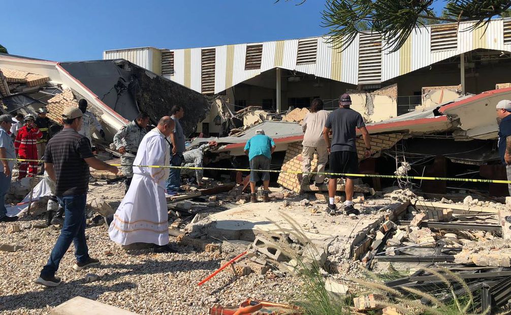 Colapsa iglesia en Ciudad Madero, Tamaulipas / Foto: Especial