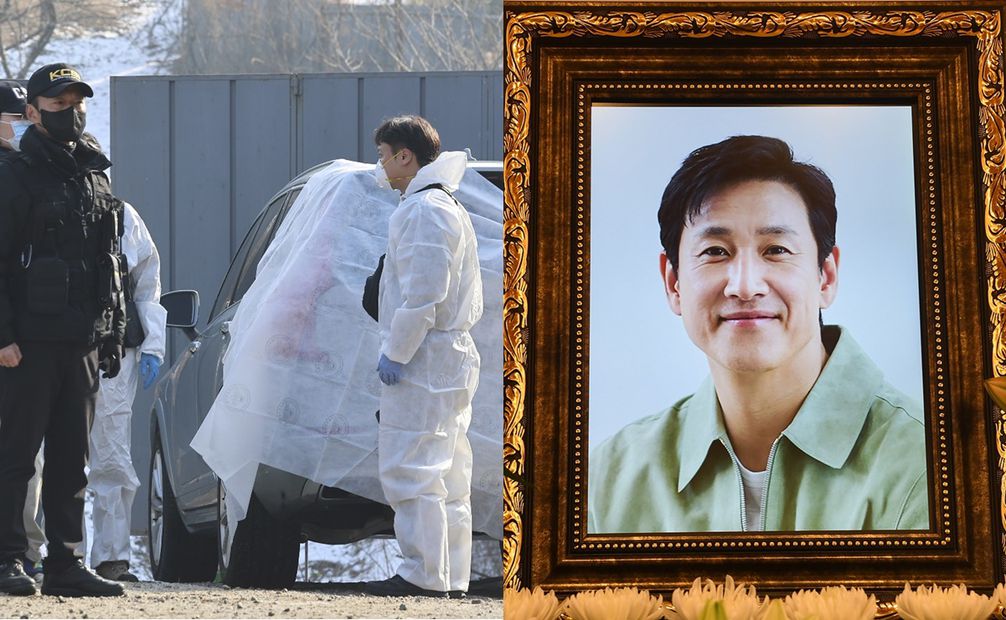 Un retrato del actor surcoreano Lee Sun-kyun se exhibe en un altar instalado en un hospital de Seúl, Corea del Sur, hoy 27 de diciembre de 2023. Foto: EFE/EPA/YONHAP SOUTH KOREA OUT.