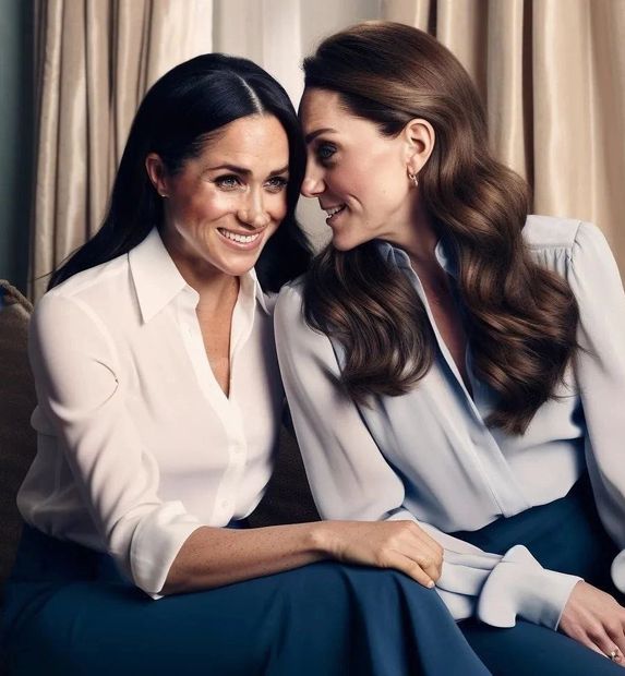 Meghan Markle y Kate Middleton. Fuente: Instagram @1royalnews