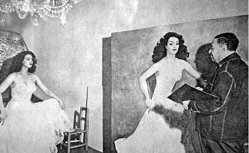 La actriz María Félix quería que el muralista Diego Rivera la pintara de tehuana; sin embargo, contó ella en diversas entrevistas, "él me pintó como quería: desnuda, porque estaba enamorado de mí"  FOTO: ESPECIAL