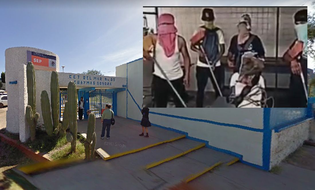 Vestidos de sicarios, estudiantes simulan ejecución dentro de una escuela en Guaymas, Sonora