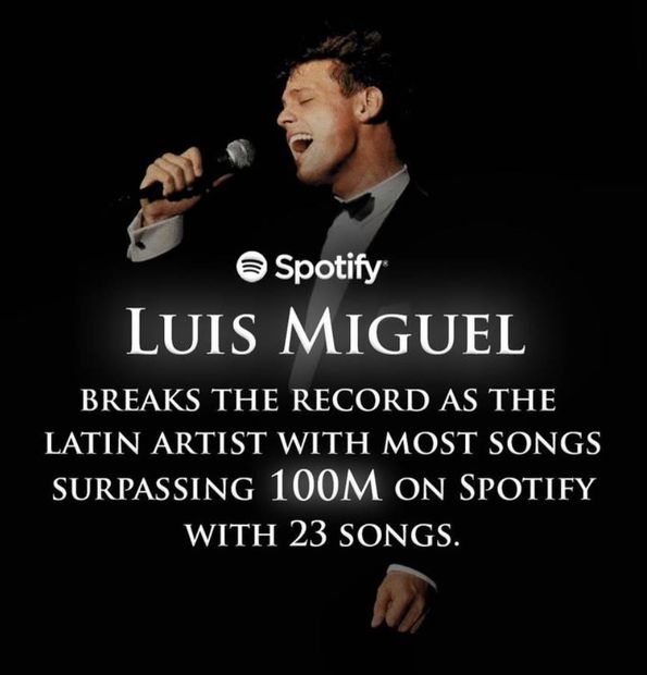 Luis Miguel presume récord en streaming.