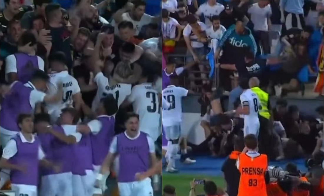 Aficionados del Real Madrid Castilla sufren caída desde la tribuna durante celebración