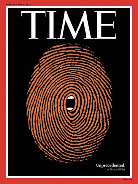 La portada de Time, dedicada a Donald Trump después de que fue imputado. FOTO: CAPTURA