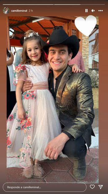 Camille Mina y Julián Figueroa actuaron juntos en la telenovela de "Mi camino es amarte".
<p>Foto: Instagram