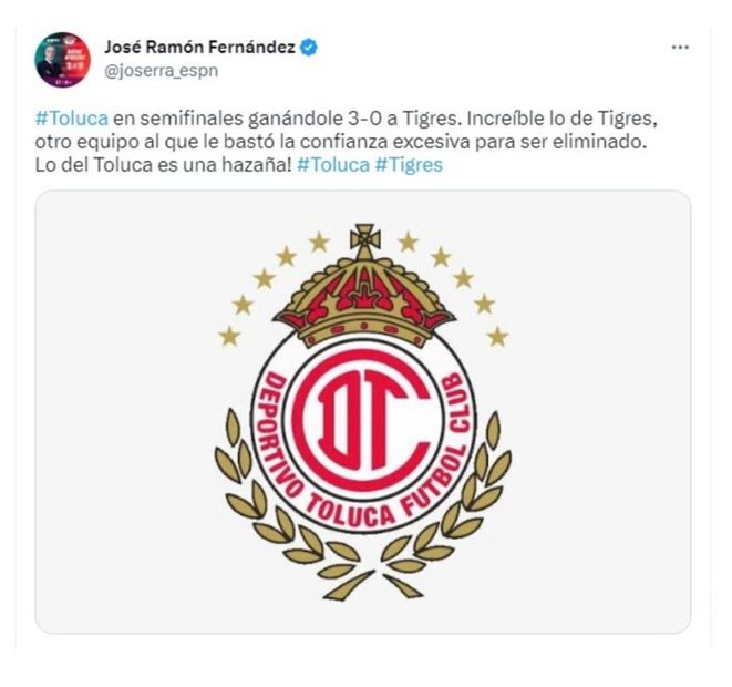 Tweet de José Ramón Fernández