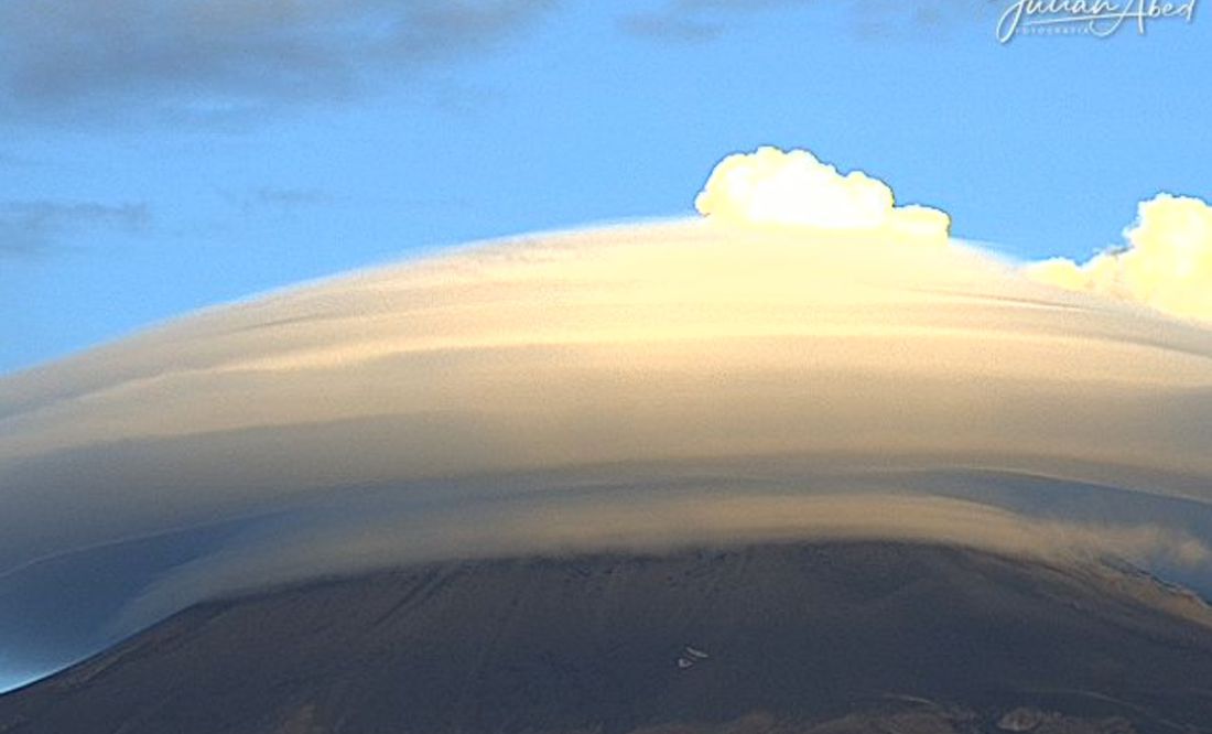 Captan en VIDEO formación de nubes lenticulares en el Popocatépetl