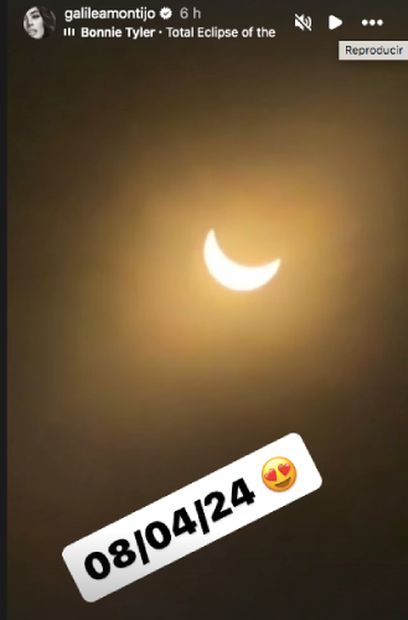 La conductora de "Hoy" compartió una postal del momento en que la Luna eclipsaba al Sol. Foto: Instagram