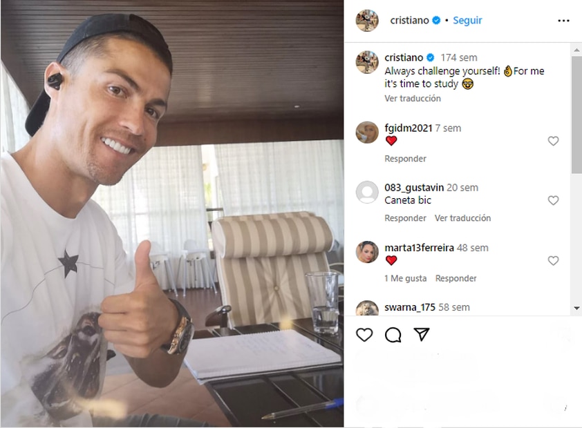 Cristiano Ronaldo. Fuente: Instagram @cristiano