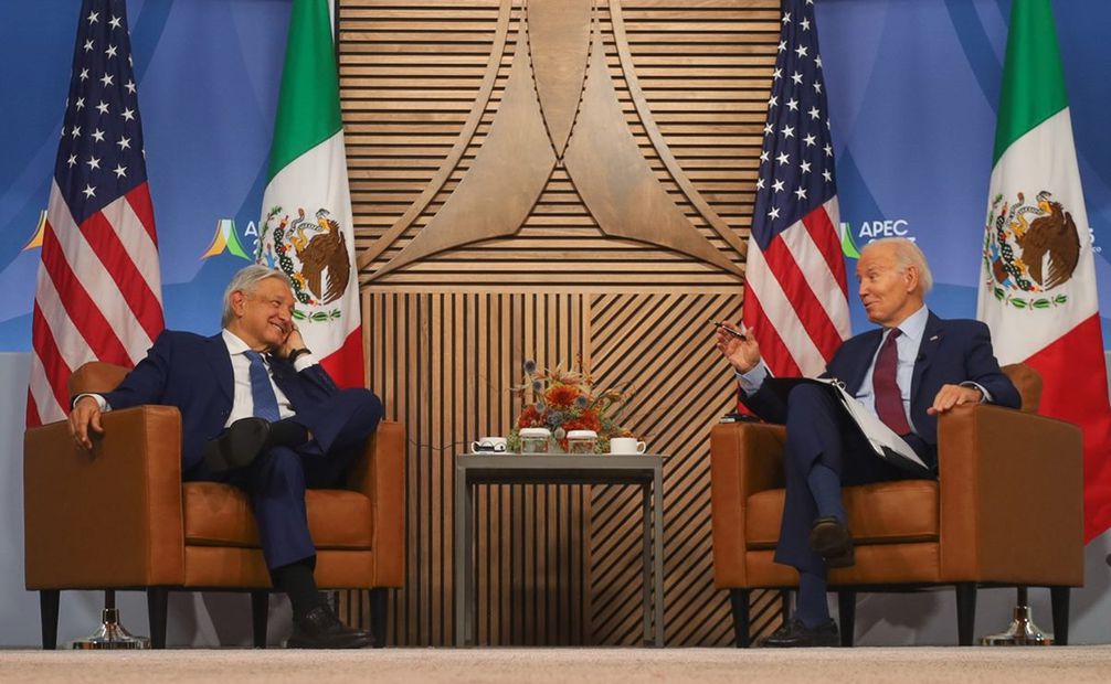 Presidente Andrés Manuel López Obrador y Joe Biden en APEC 2023. Foto: Presidencia