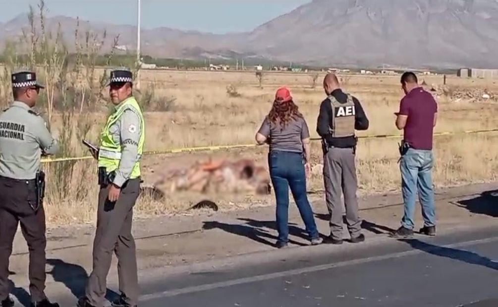 Dejan nueve personas sin vida en la carretera que conduce de Chihuahua a Juárez. Foto: Especial