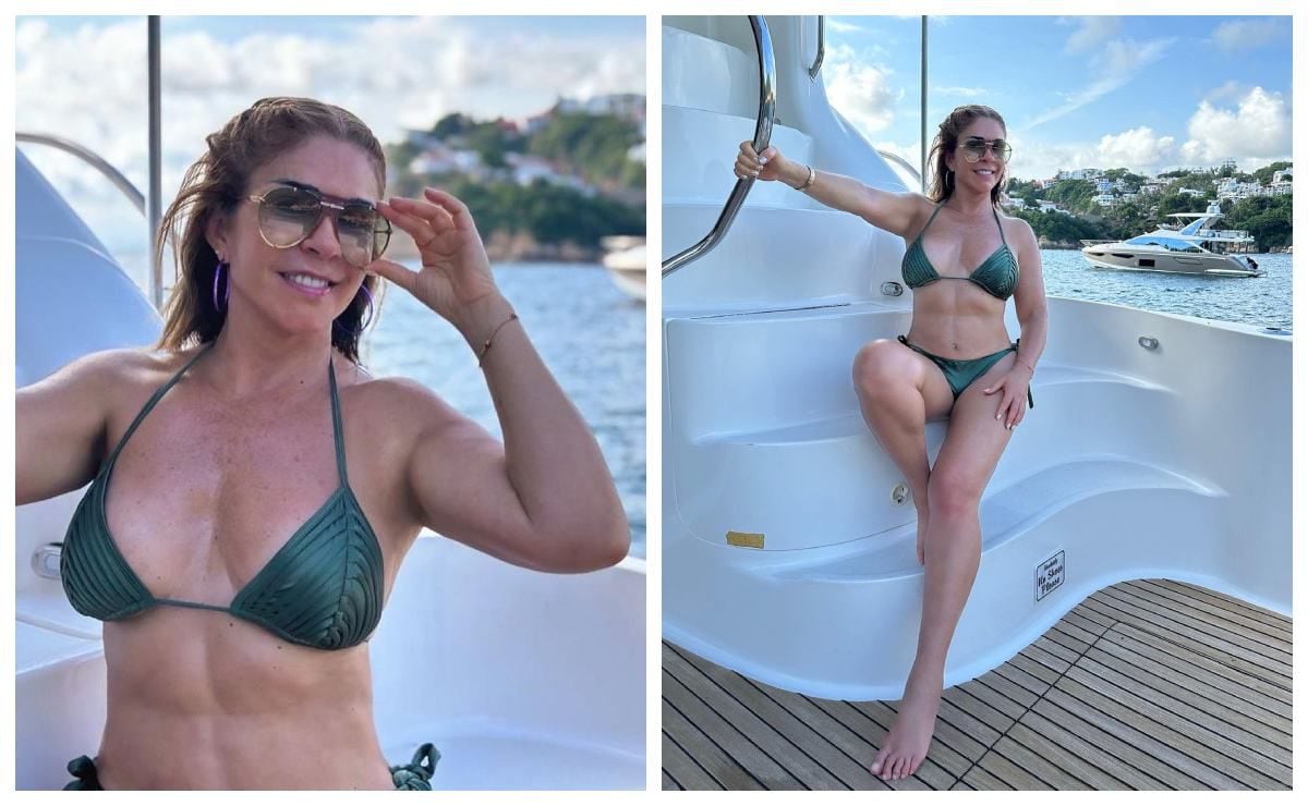 Rocío Sánchez Azuara modela espectacular mini bikini verde