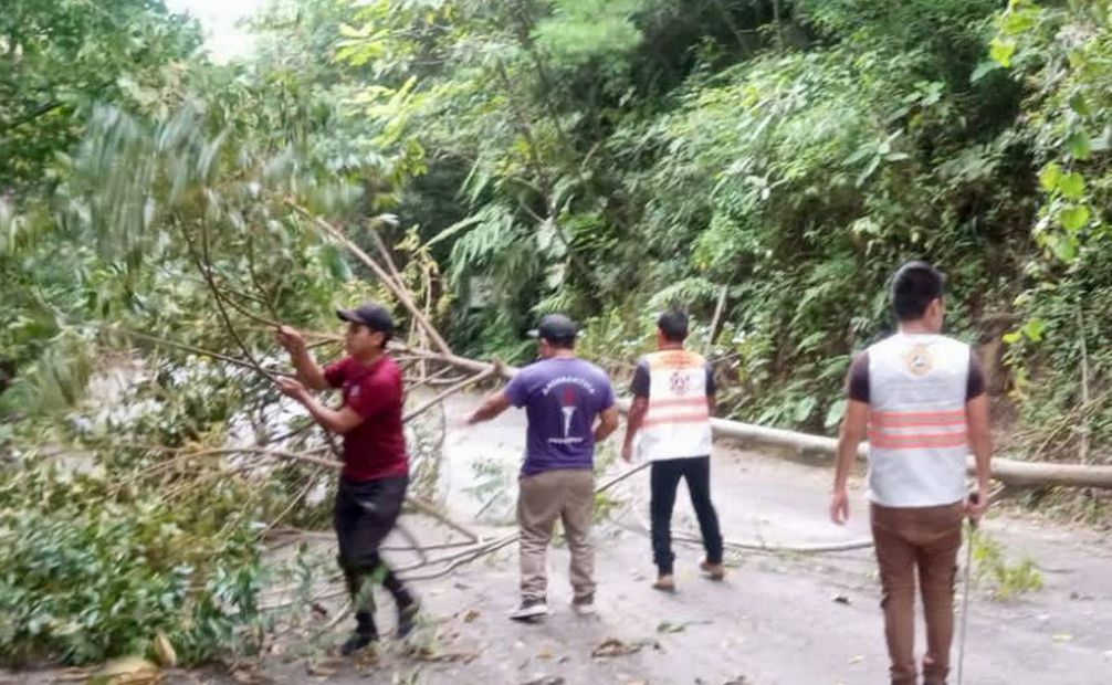 Onda tropical en Chiapas deja a su pado daños en carreteras / Foto: Twitter