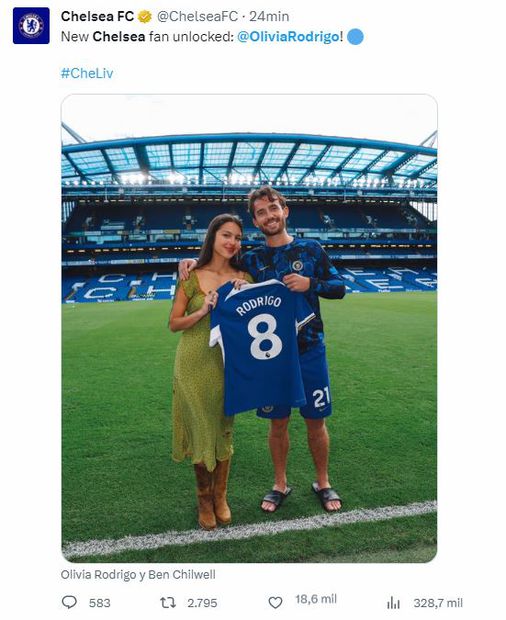 Tweet del Chelsea FC