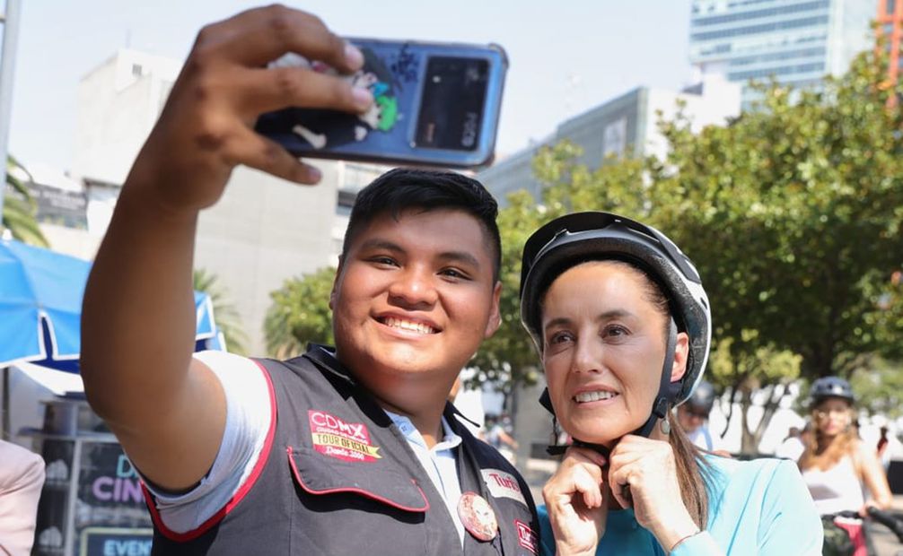 Jefa de Gobierno de la Ciudad de México, Claudia Sheinbaum, en el Día Mundial de la bicicleta. Foto: Especial