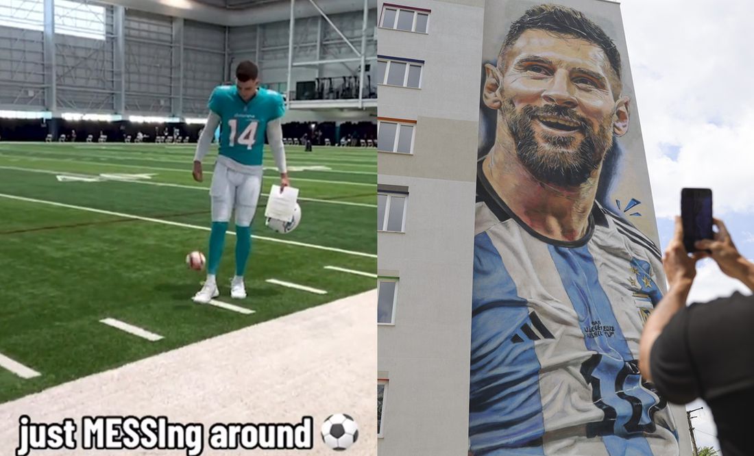 Los Dolphins le dan una especial bienvenida a Lionel Messi a Miami