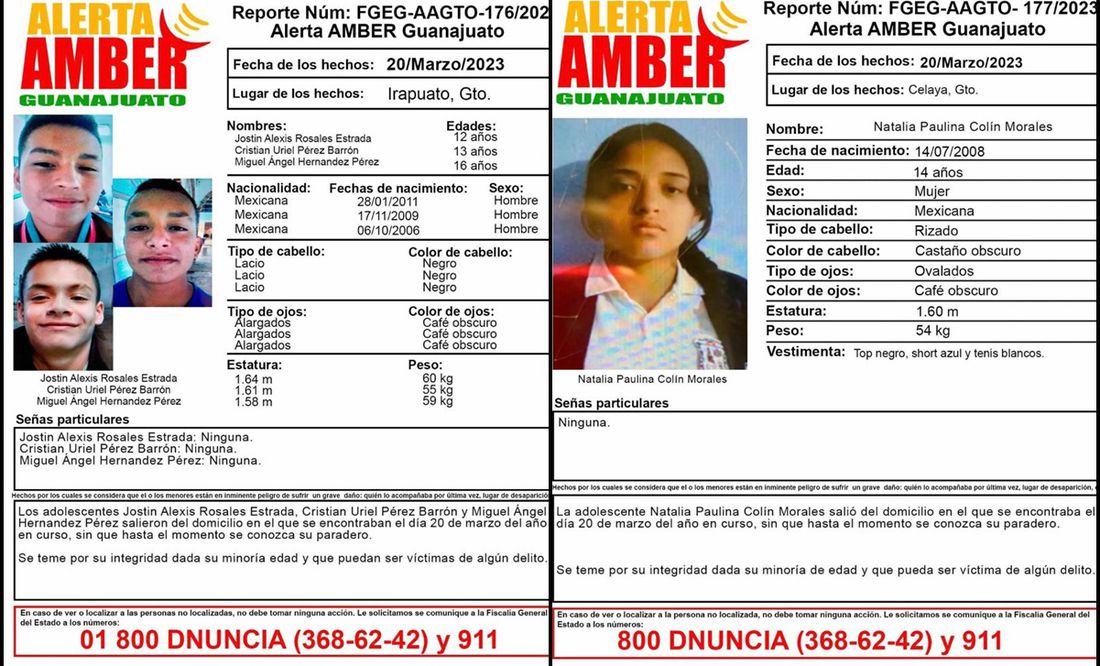 Desaparecen cuatro adolescentes en Guanajuato: tres en Irapuato y una en Celaya