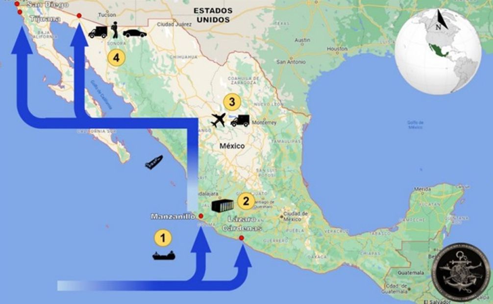 Presentan informe sobre las rutas del fentanilo / Foto: Informe Centro Investigación y análisis contra el narcotráfico marítimo