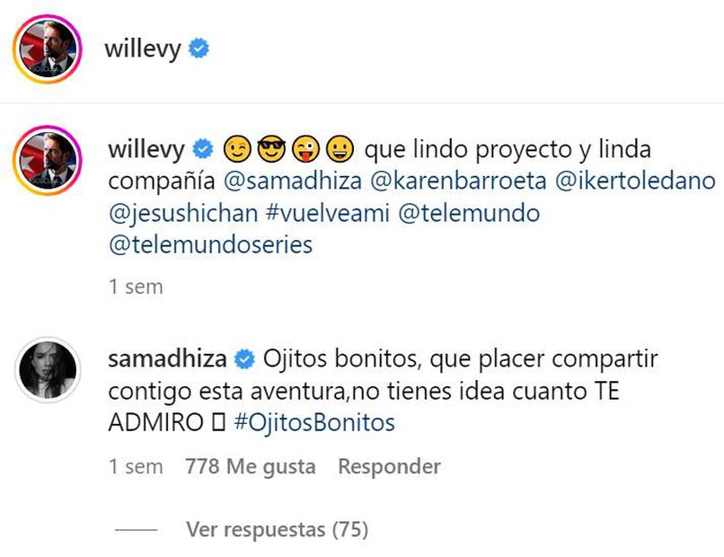 Samadhi Zendejas chulea a William Levy en Instagram.