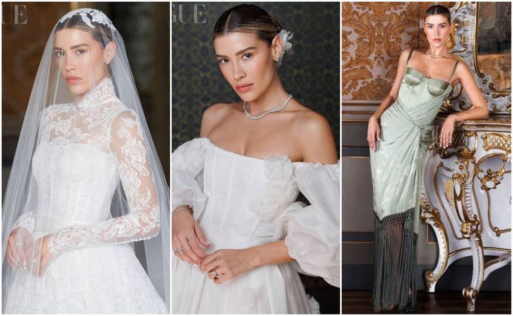 Los vestidos que utilizará Michelle Salas en su boda. Fotos: Vogue México y Latinoamérica.
