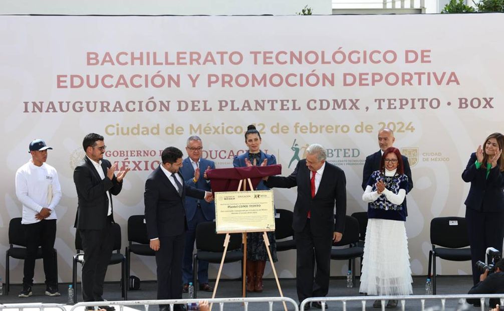 Inauguración del Bachillerato Tecnológico de Educación y Promoción Deportiva (BTED) plantel de box, en Tepito, en la Ciudad de México. Foto: Diego Simón / EL UNIVERSAL