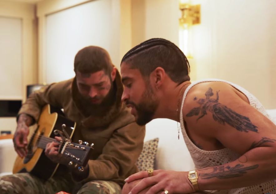 Bad Bunny y Post Malone prepararon una versión acústica de "La canción", luego de su interpretación en Coachella se viera afectada por fallas técnicas.
Foto: Instagram