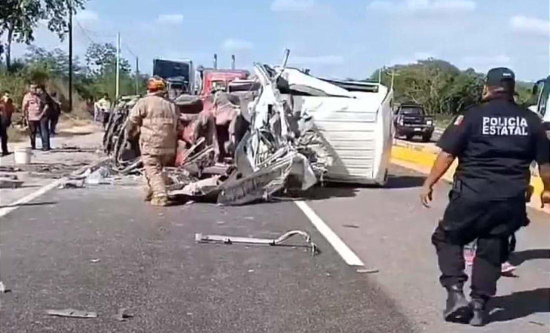 Volcadura fatal en vía Mérida-Campeche deja un muerto y varios heridos