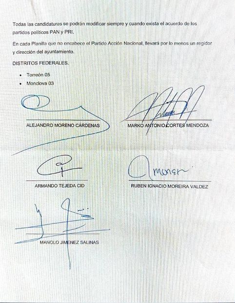 Firmas de acuerdo político PAN-PRI