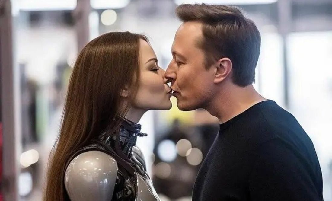 Elon Musk besando a una robot ¿Es real?