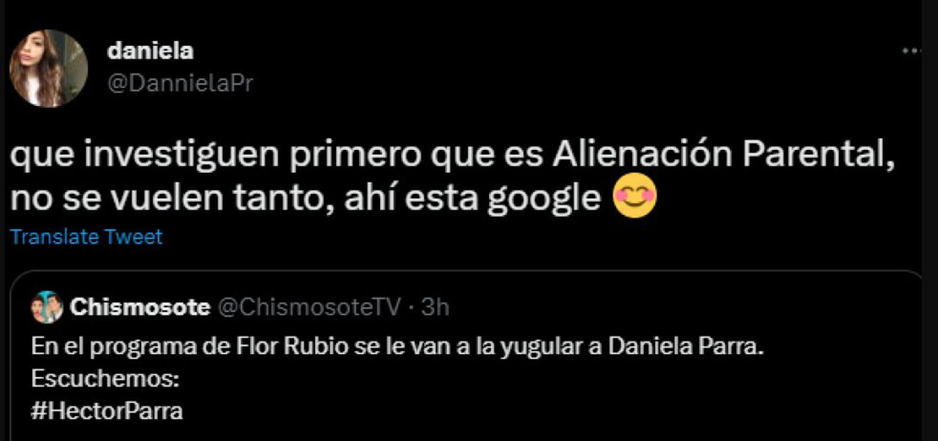 Daniela Parra habla de Flor Rubio.