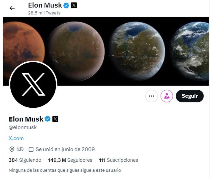 Elon Musk y el cambio de su perfil con la nueva imagen de Twitter. Foto: Twitter