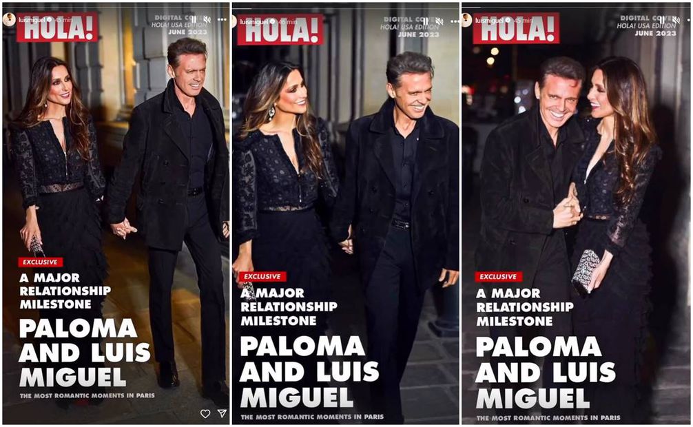 Luis Miguel y Paloma Cuevas hicieron su romance, luego de aparecer en la portada de la revista "HOLA!" en su versión en inglés. 
Fotos: Historia de Instagram de la cuenta de Luis Miguel 