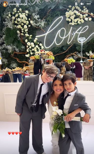 Michelle Renaud posa con Marcelo y Alex, su hijo y el hijo de Novoa.
<p>Foto: Instagram