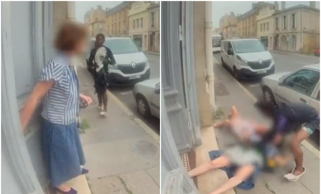 VIDEO: Hombre agrede brutalmente a mujer de la tercera edad e intenta secuestrar a su nieta en Francia