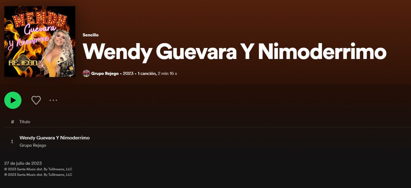 La cumbia de Wendy Guevara. Foto: Spotify
