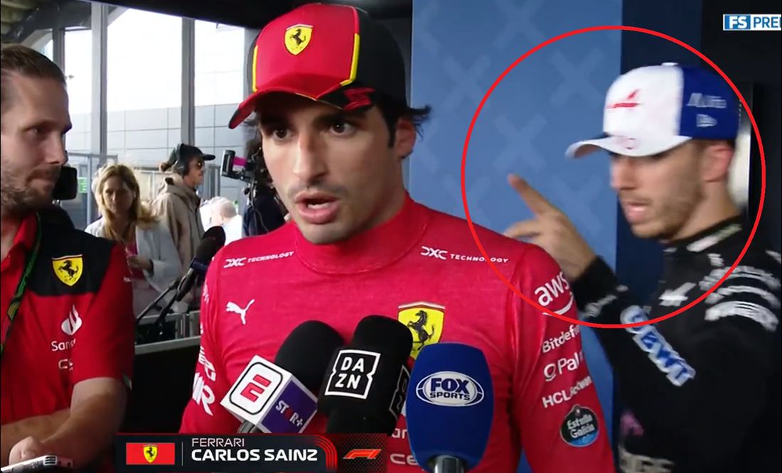 Pierre Gasly enfurece e interrumpe entrevista de Carlos Sainz para hacerle un duro reclamo