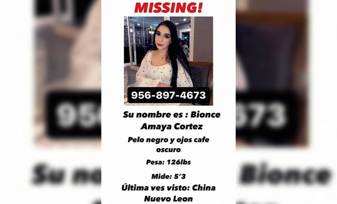 Reportan desaparición de una joven de Texas en Nuevo León