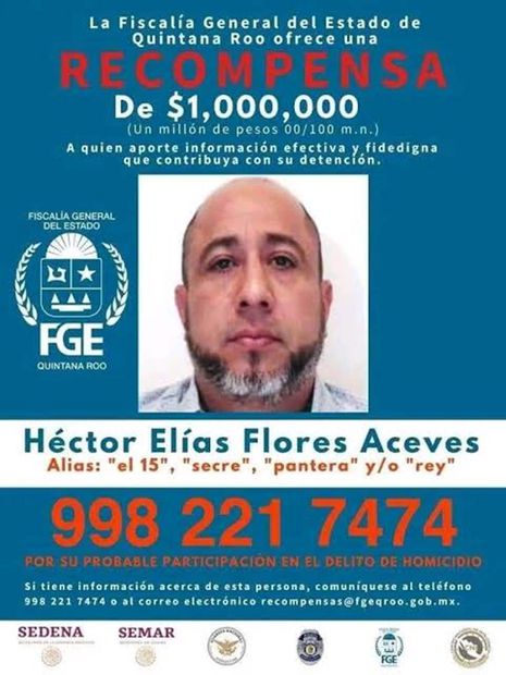 La Fiscalía de Quintana Roo emitió una fecha de búsqueda en la que ofrece hasta un millón de pesos para dar con su detención / Foto: Especial