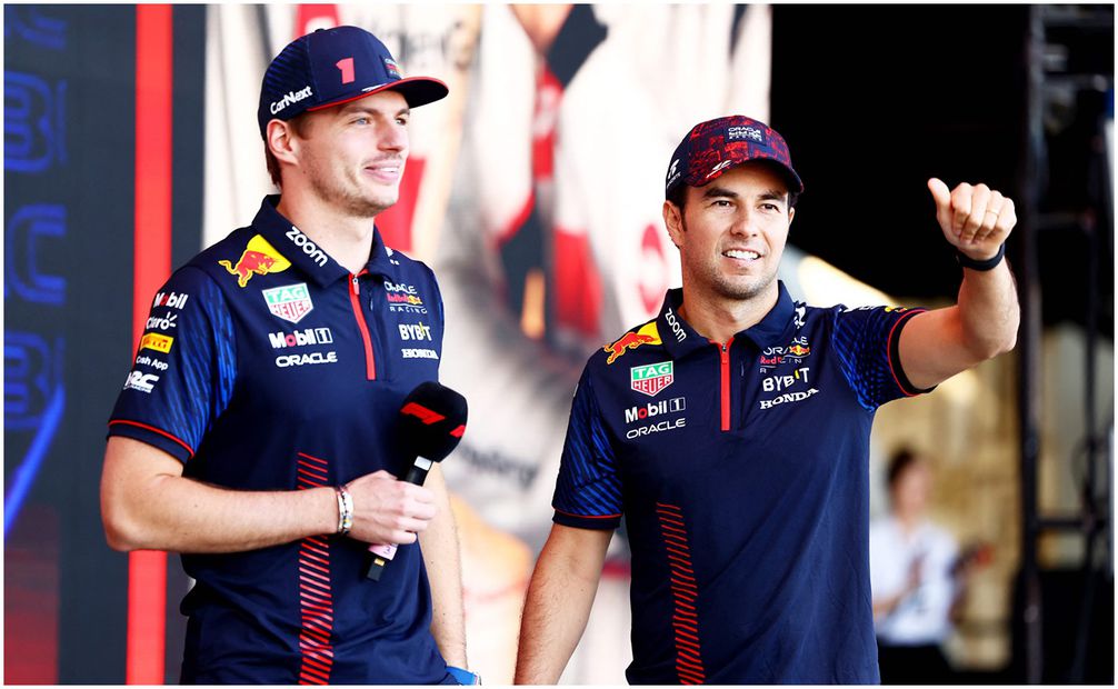 Max Verstappen y 'Checo' Pérez en el GP de Brasil / FOTO: AFP