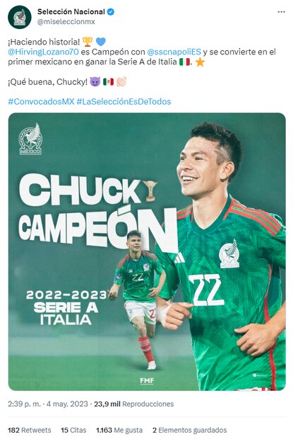 Tuit de la Selección Mexicana