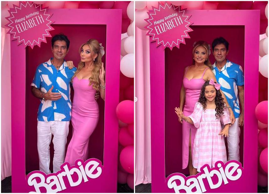 Jorge Salinas y Elizabeth Álvarez como Ken y Barbie. Fotos: Instagram cuquitaoficial_