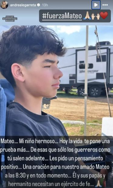 La conductora pidió a sus fans una oración por la vida de Mateo, su sobrino, quien está en situación crítica. Foto: Instagram.