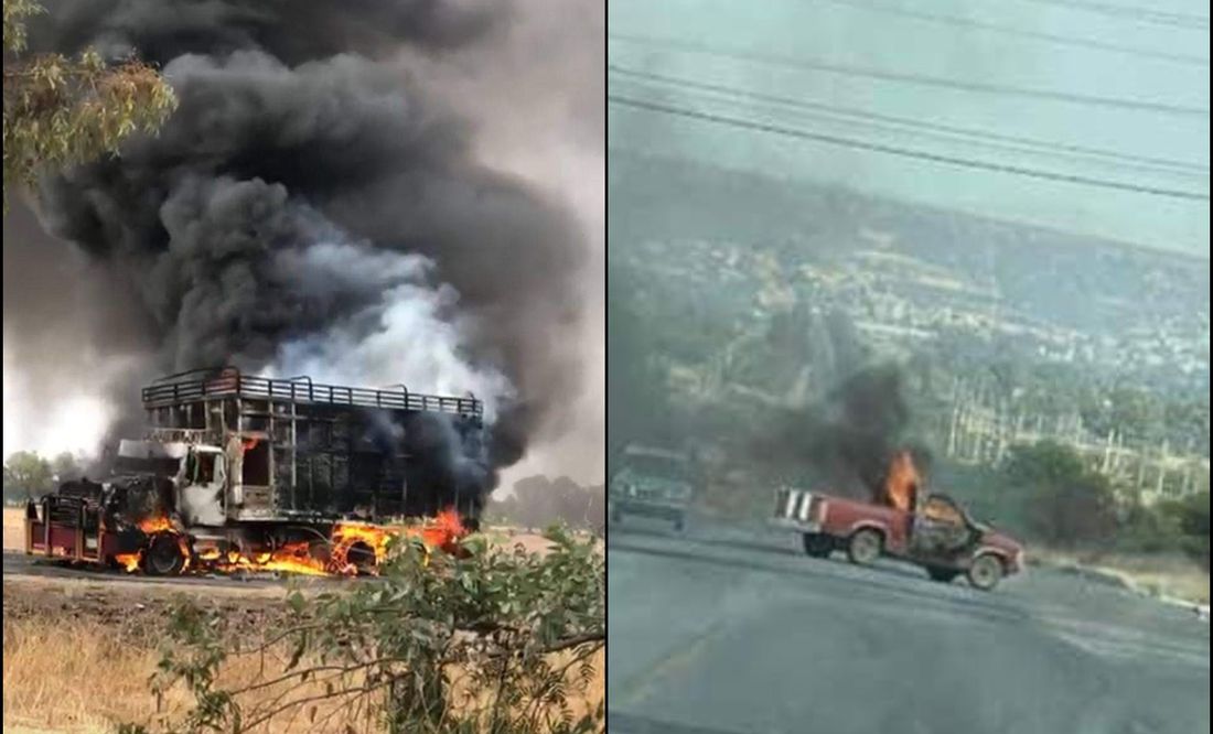 Civiles armados realizan bloqueos e incendian vehículos en carreteras de Zacatecas