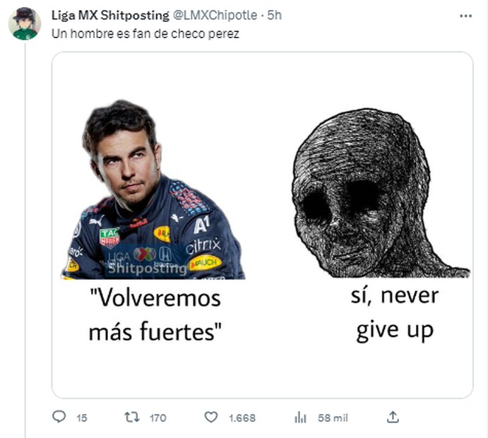 Los memes tunden a Checo Pérez