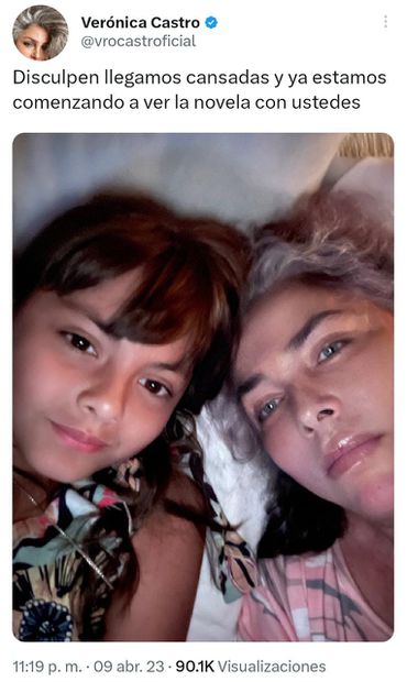 La actriz se reencontró con su nieta Rafaela tras dos años de no estar juntas. Foto: Twitter @vrocastroficial.