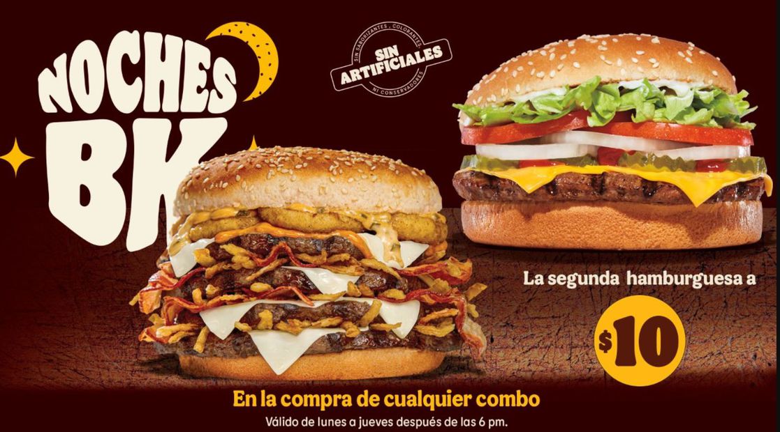 Burger King ha anunciado una promoción, disfruta de sus deliciosos platillos por tan solo 10 pesos. 
<p>Foto: X