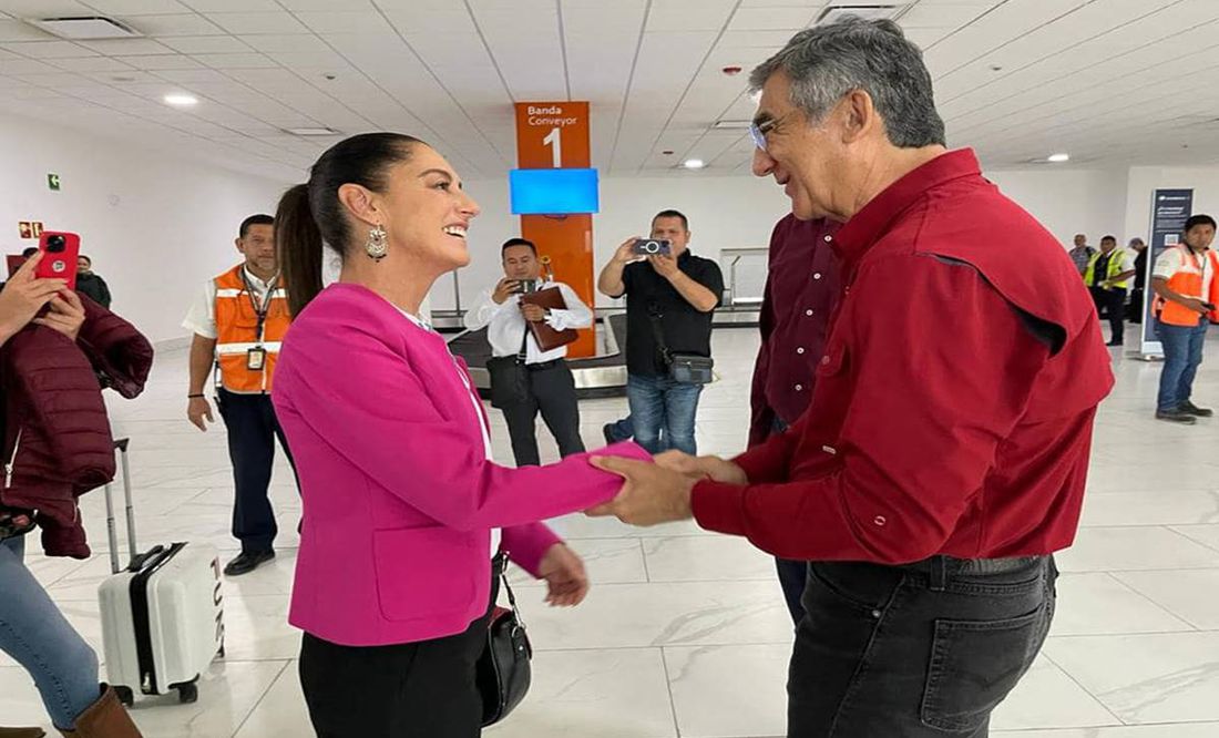 Sheinbaum se reúne con el gobernador de Tamaulipas y ofrece conferencia magistral